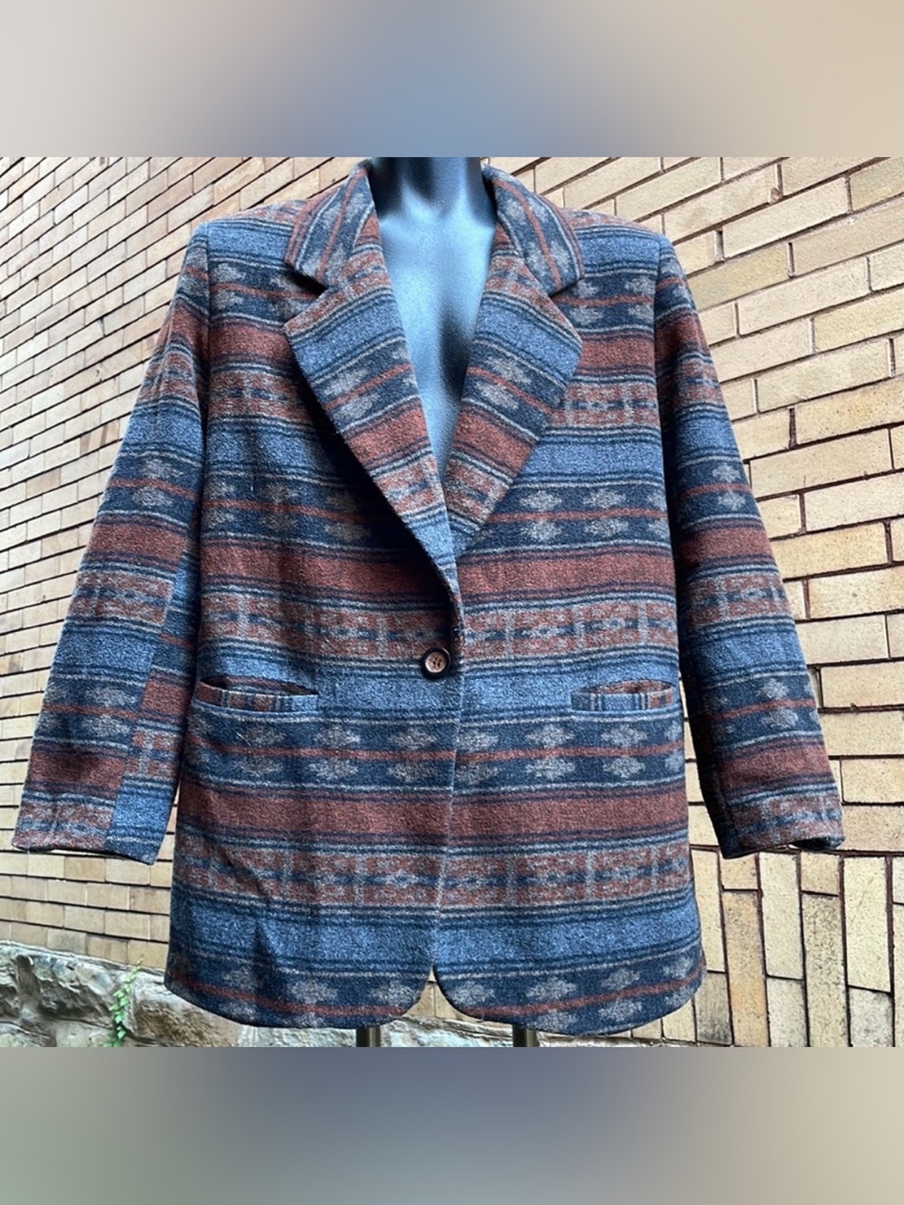 Vintage 90’s Braetan Western Blanket Blazer Jacket - Size XL